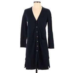 J Jill Duster Cardigan Womens S Petite‎ Black Capsule Minimalist Preppy Academia
